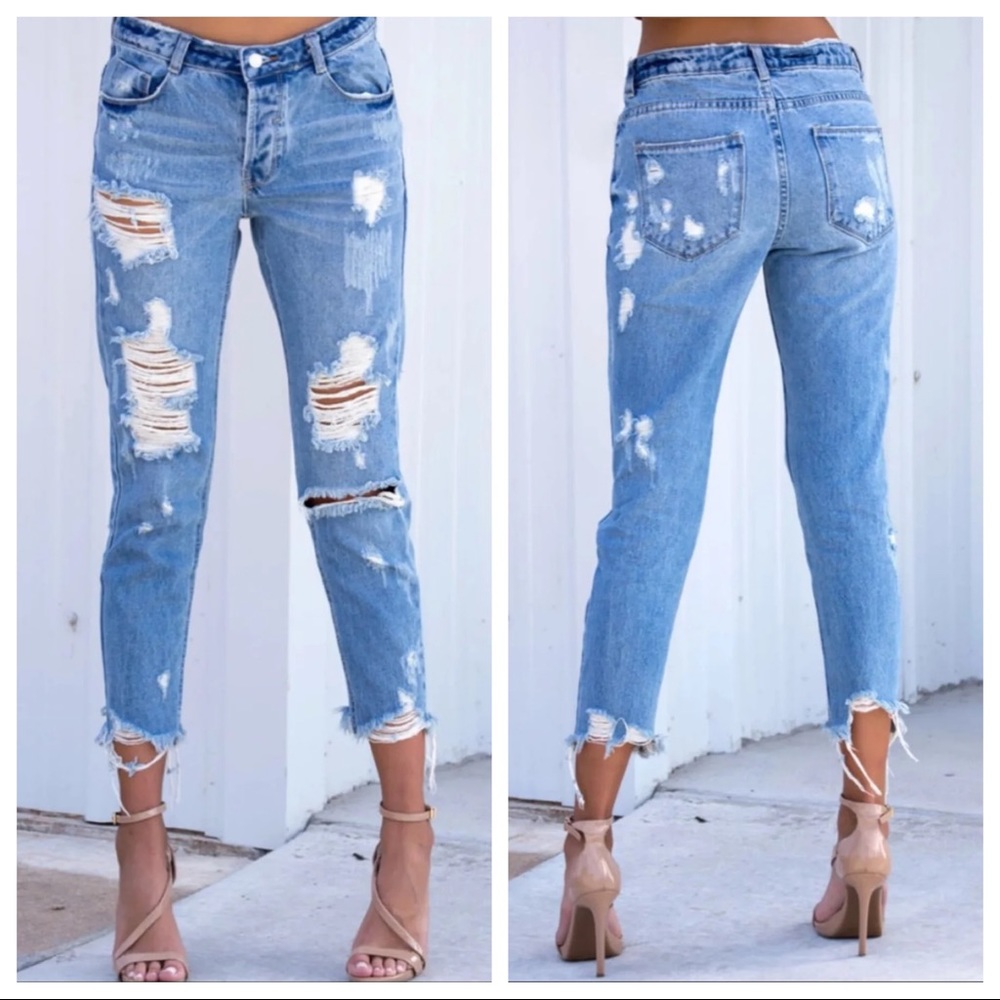Signature 8 distressed denim jeans